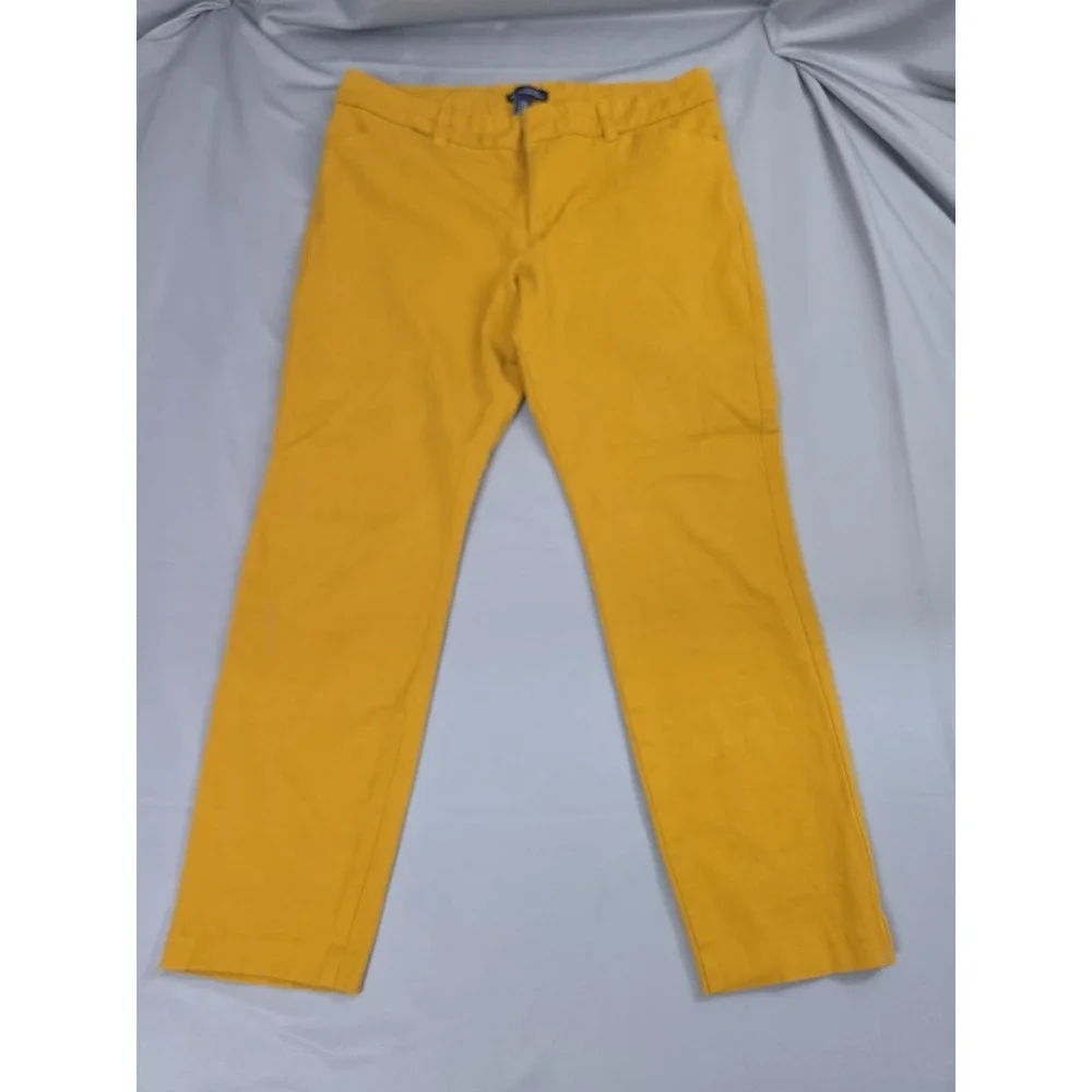 GAP Slim Crop Pants Womens Size 10 Regular Dark Mustard Yellow Two Way Stretch